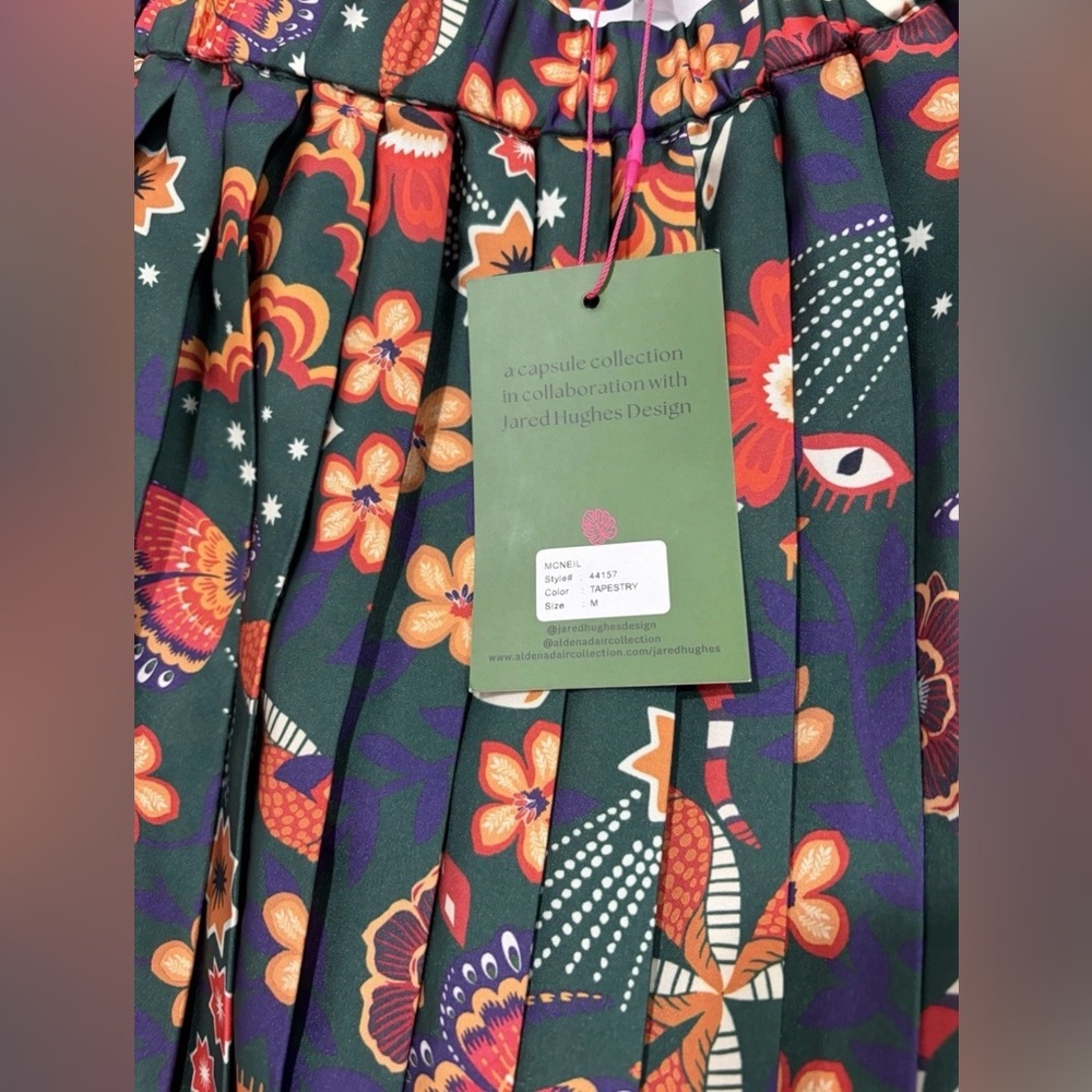 NWT Alden Adair X Jared Hughes Maxi Pleated Floral Skirt - M - Picture 5 of 5